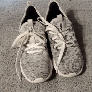 Adidas Cloudfoam Gray and White Women's Sneakers, 6.5